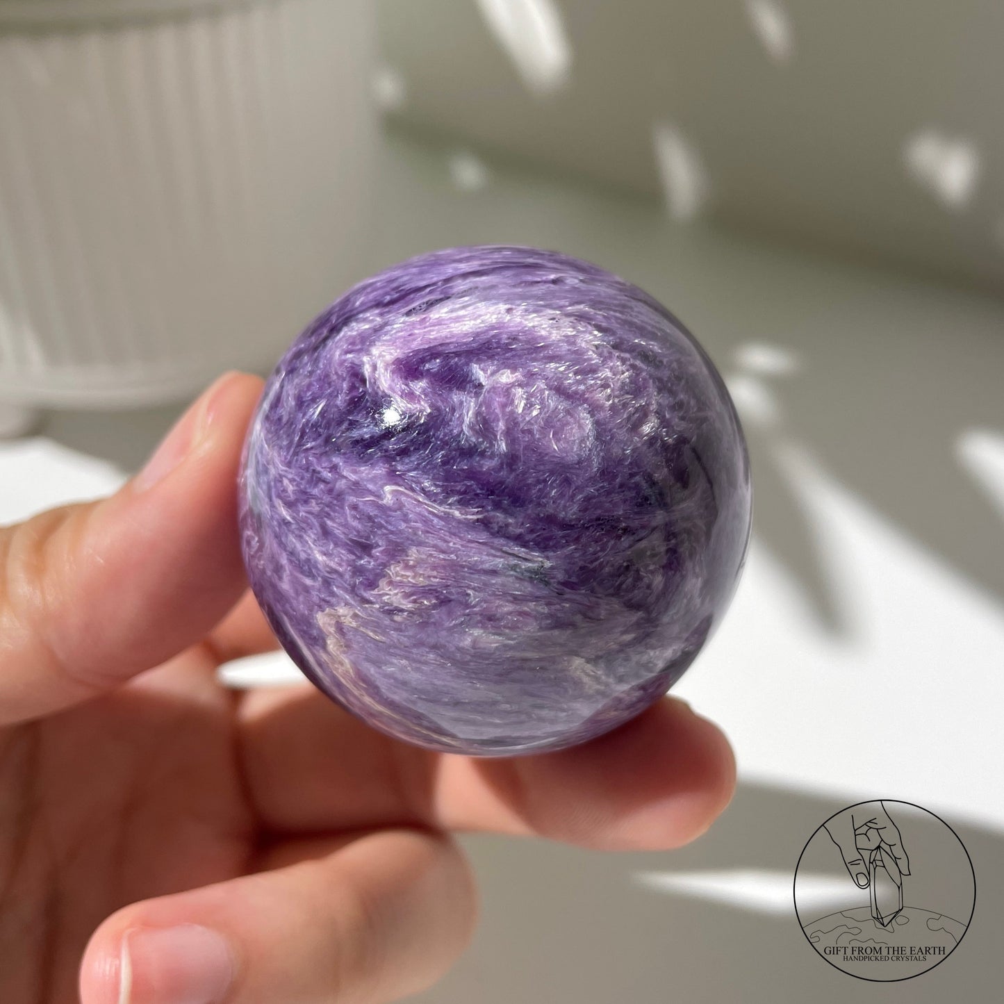 紫龍晶球白方解石共生