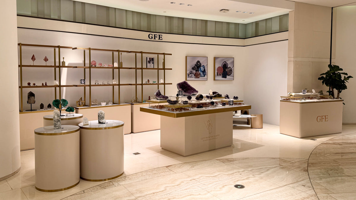 GFE crystal display at Lane Crawford Shanghai Times Square