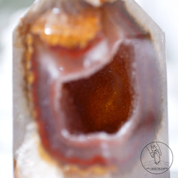 紅瑪瑙砂糖晶洞柱黃金療癒者共生