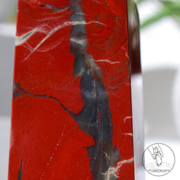 紅碧玉柱白水晶共生