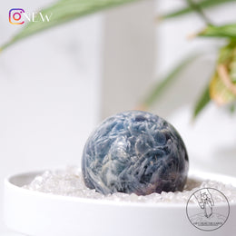 藍綠紫羽毛螢石球