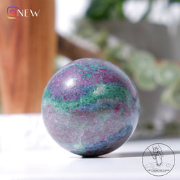 紅綠寶藍晶共生球