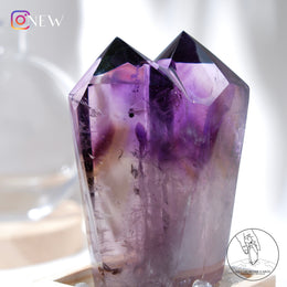 雙尖紫黃水晶權杖