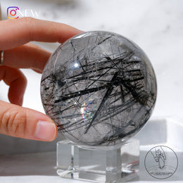 黑碧璽黑髮晶共生球
