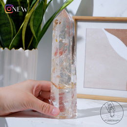 白水晶柱火晶黃金療癒者共生