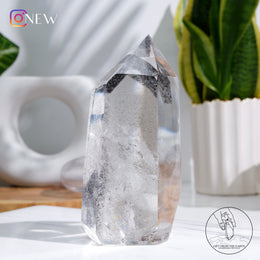 白水晶柱金字塔黑幽靈共生