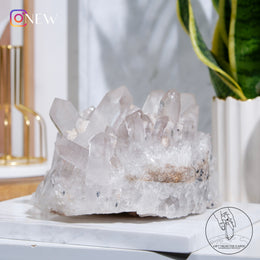 二次結晶白水晶簇