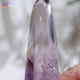藍針紫水晶柱