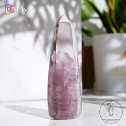 藍針紫水晶柱