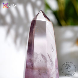 藍針紫水晶柱