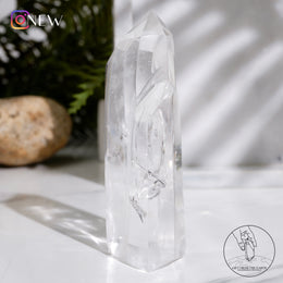 藍針白水晶柱