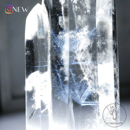藍針白水晶柱