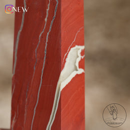 紅碧玉柱白水晶共生