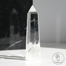 藍針白水晶柱