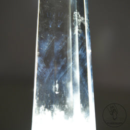 藍針白水晶柱