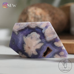 藍櫻花瑪瑙隨形黃瑪瑙共生