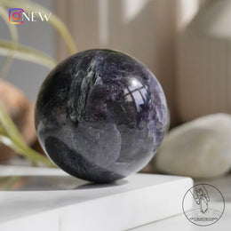 Iolite Sphere Strawberry Quartz with
