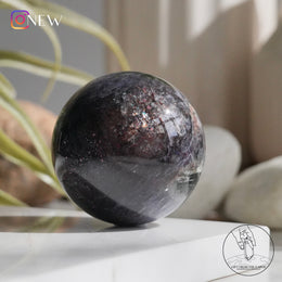 Iolite Sphere Strawberry Quartz with