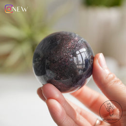 Iolite Sphere Strawberry Quartz with