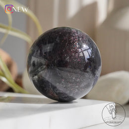 Iolite Sphere Strawberry Quartz with