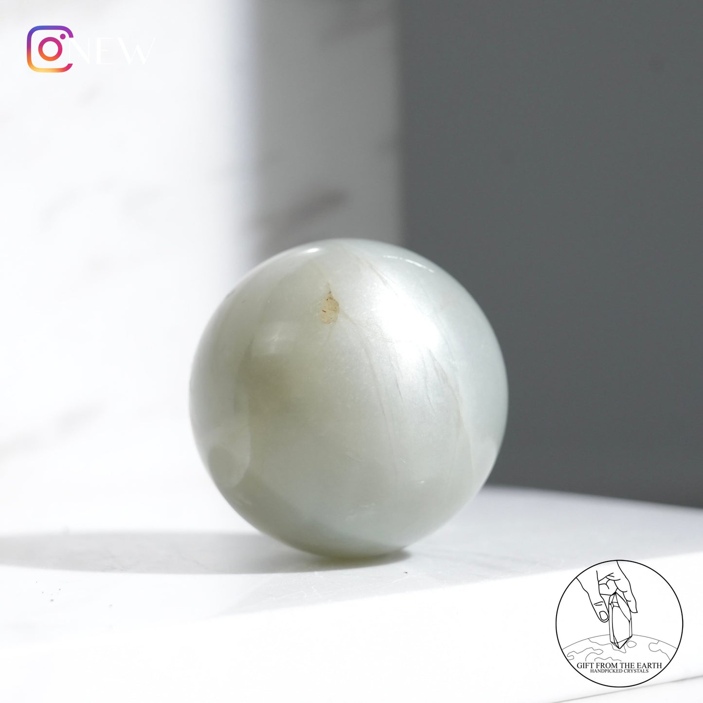 Tanzanian green moonstone sphere