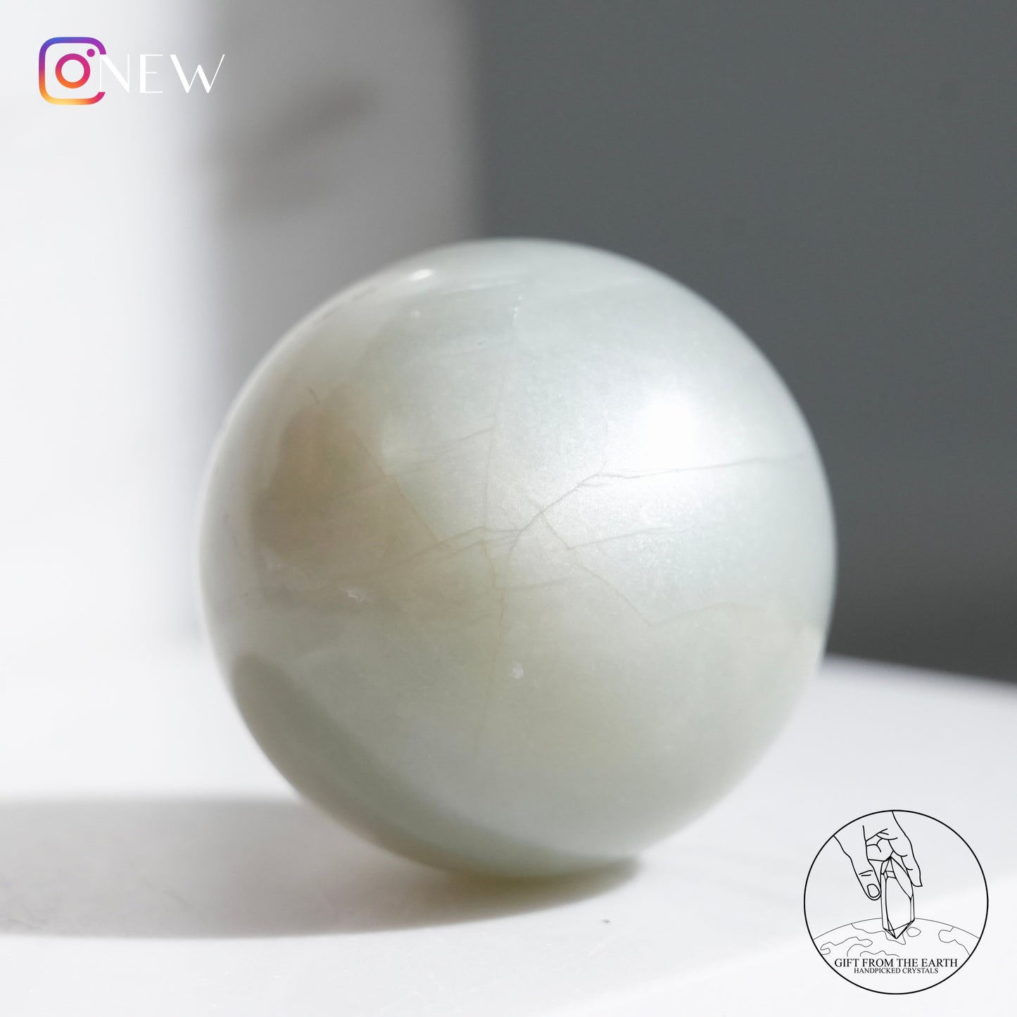 Tanzanian green moonstone sphere