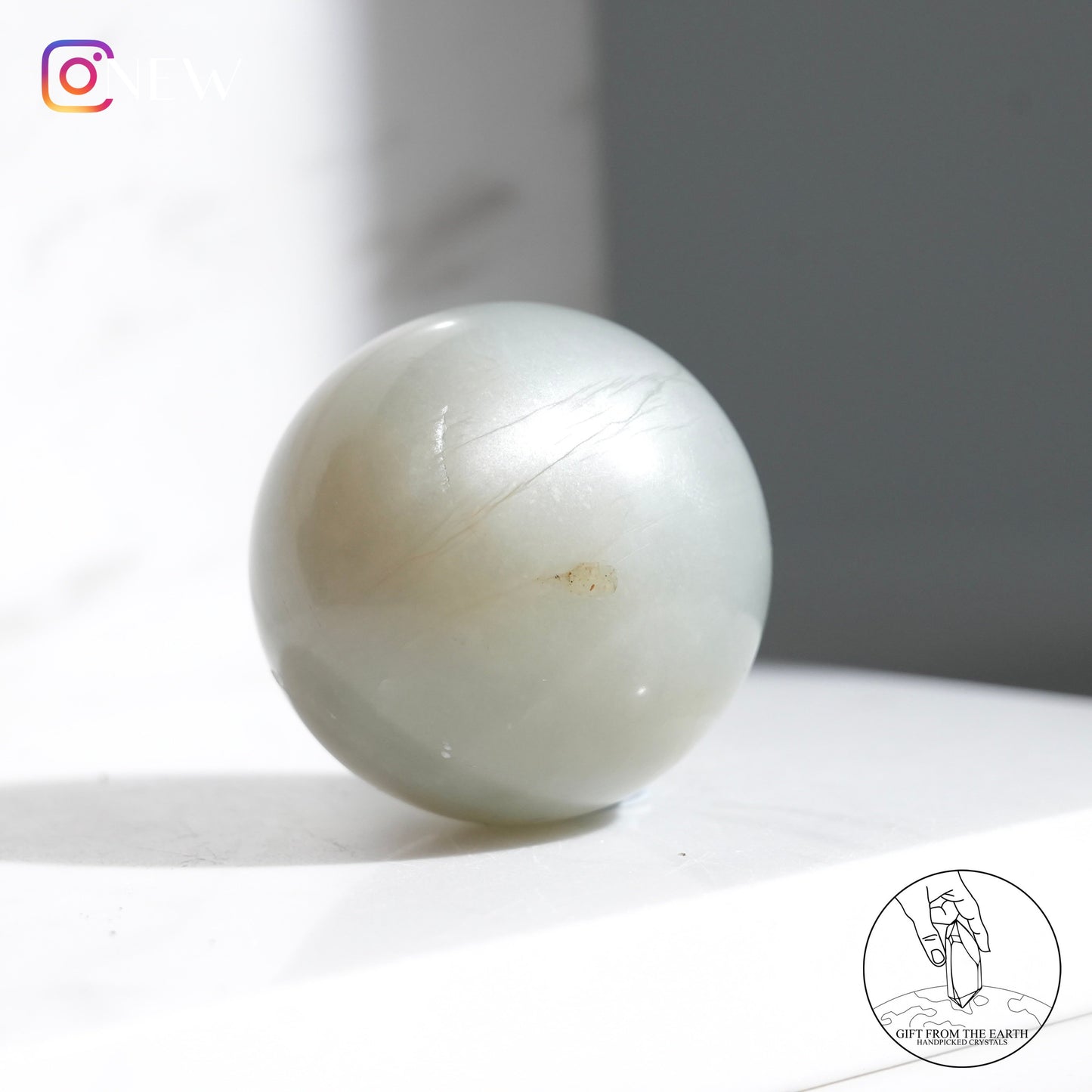 Tanzanian green moonstone sphere