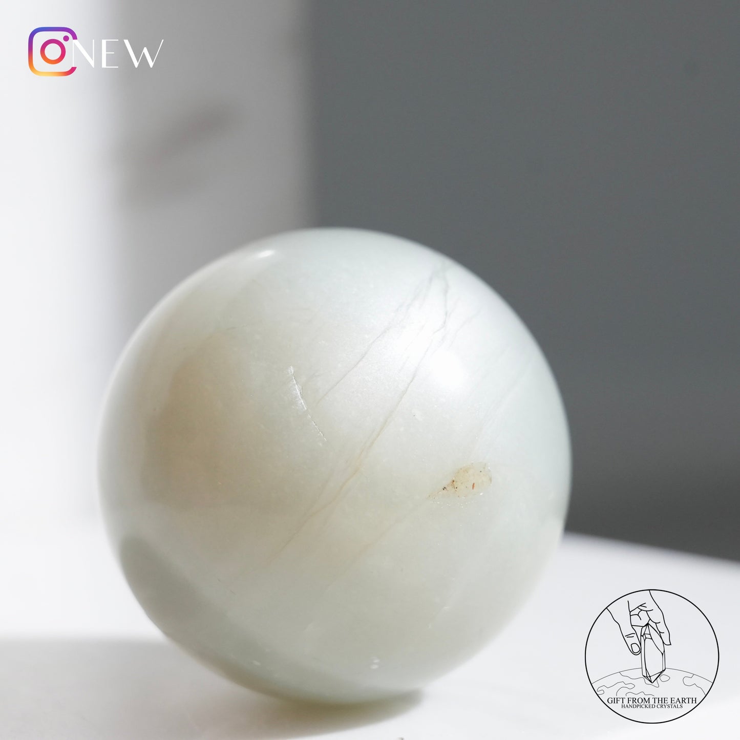 Tanzanian green moonstone sphere