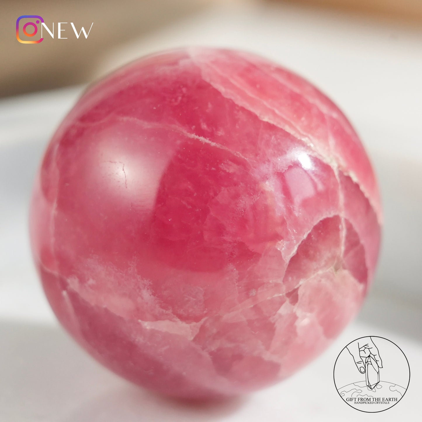 Argentinian rhodochrosite sphere