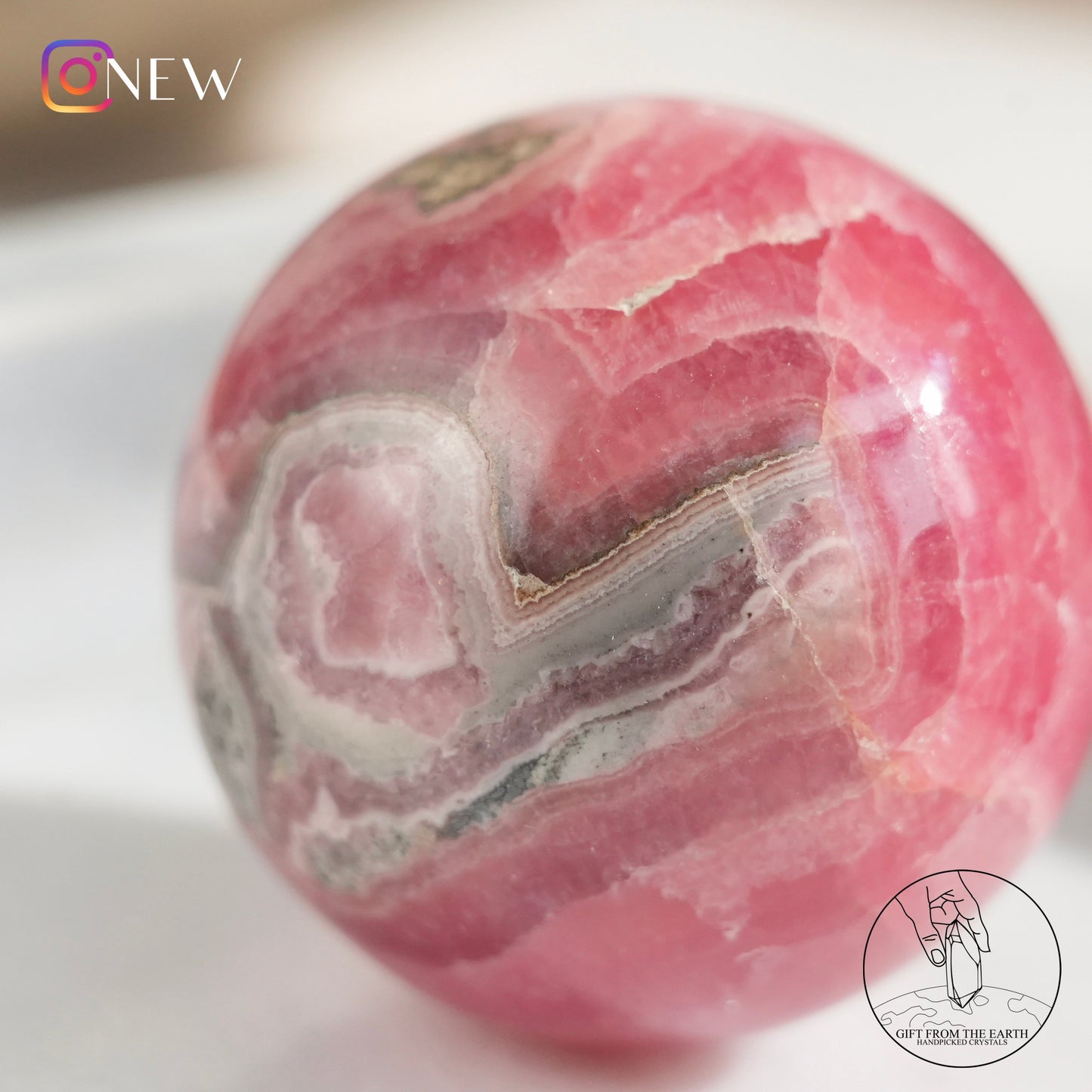 Argentinian rhodochrosite sphere