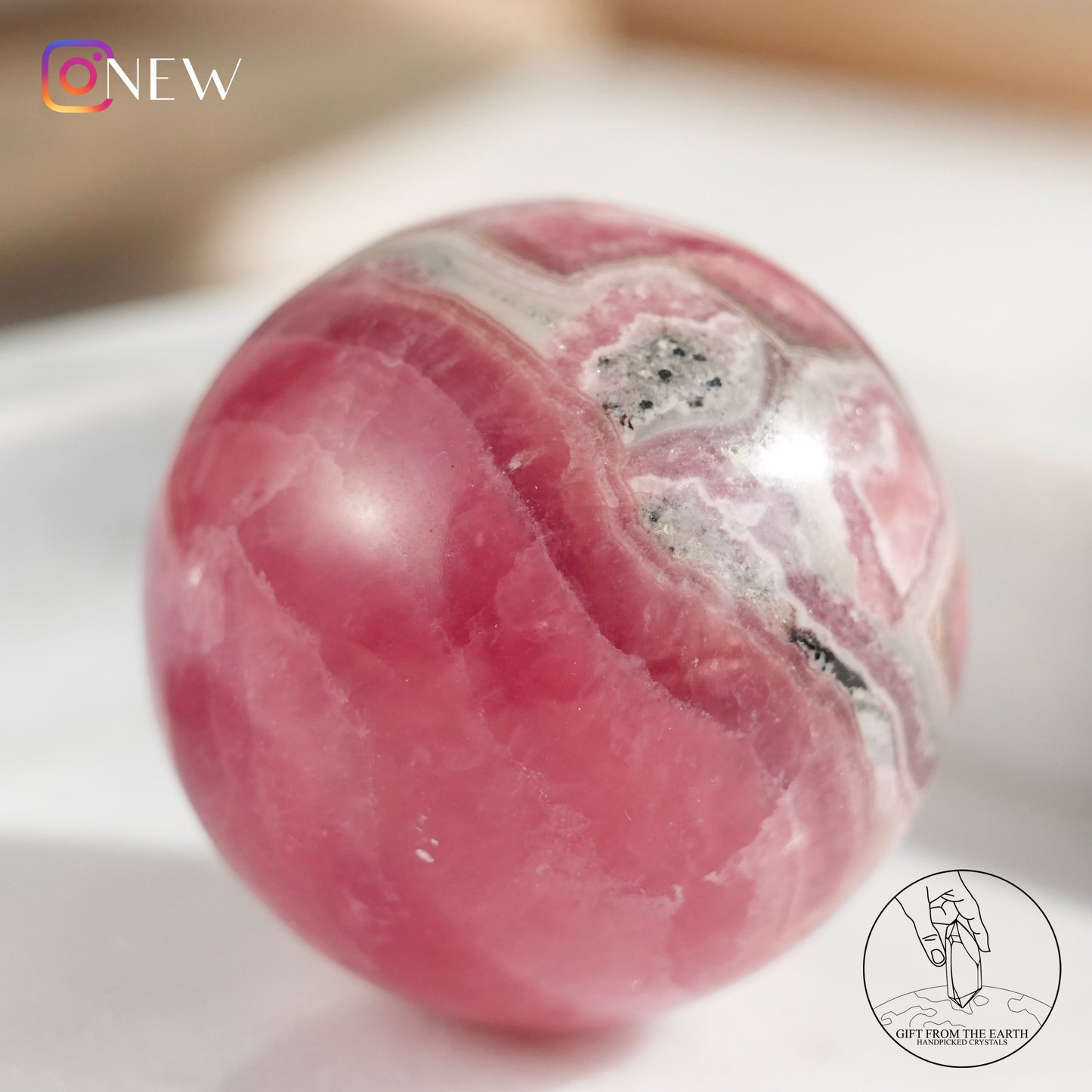 Argentinian rhodochrosite sphere