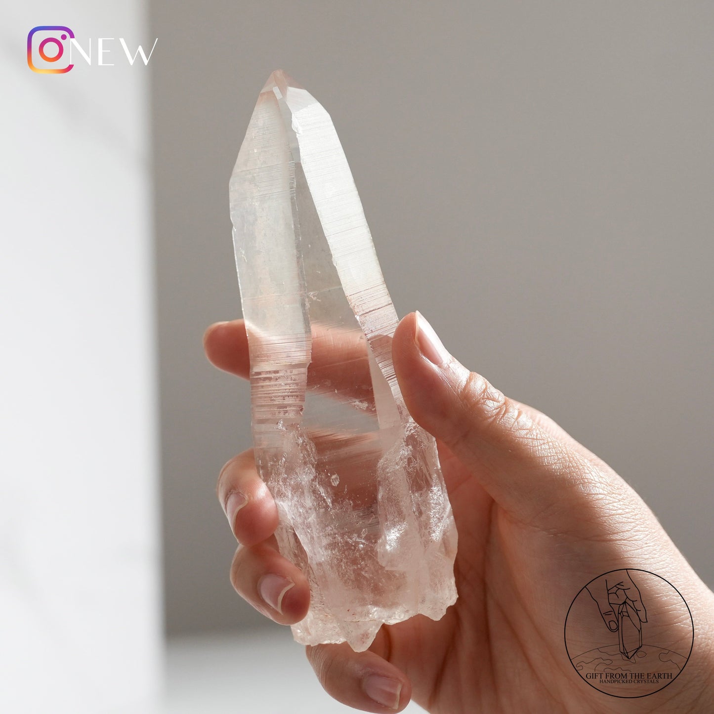 Brazilian blue needle lemurian quartz