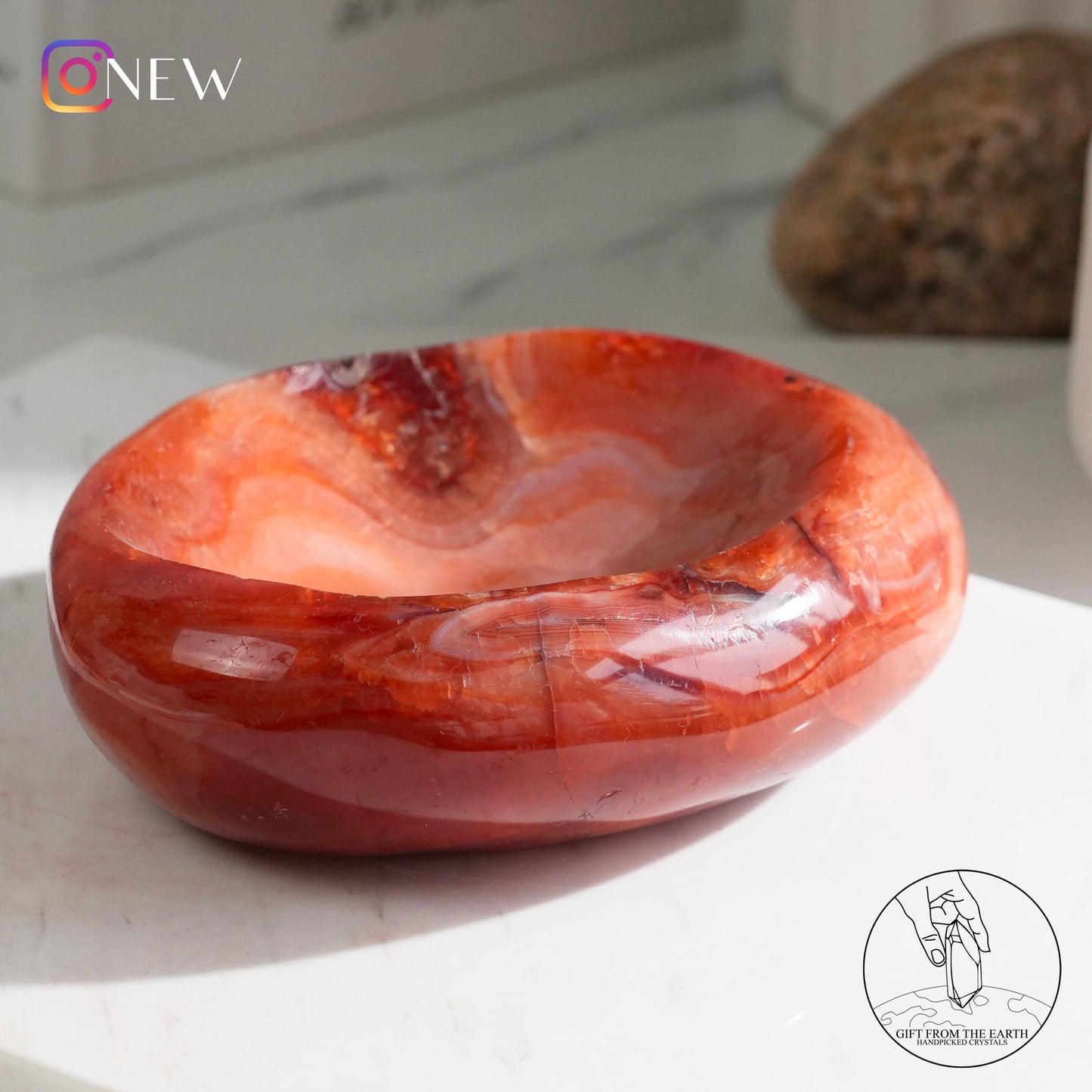 Red agate bowl