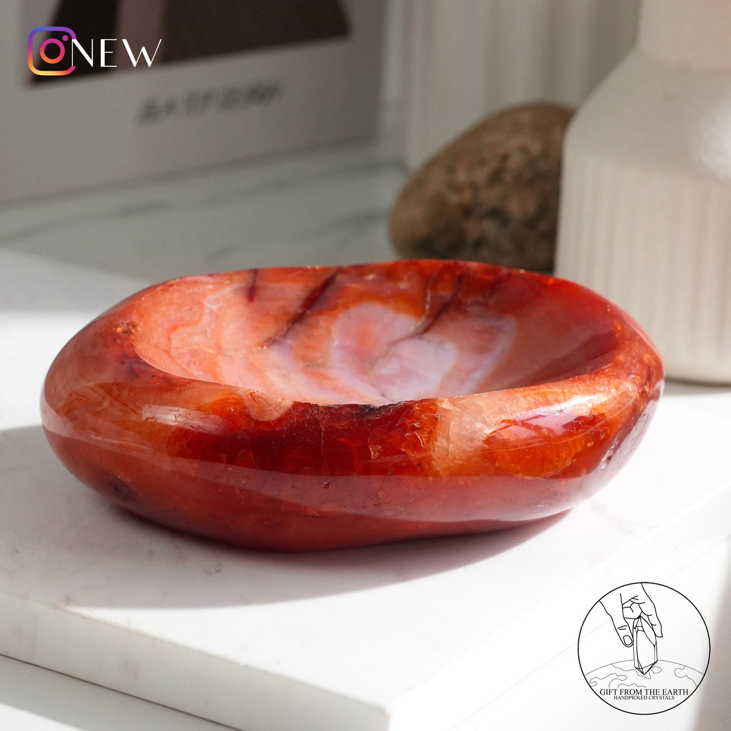 Red agate bowl