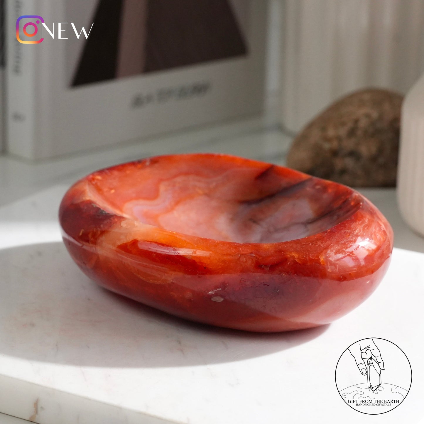 Red agate bowl