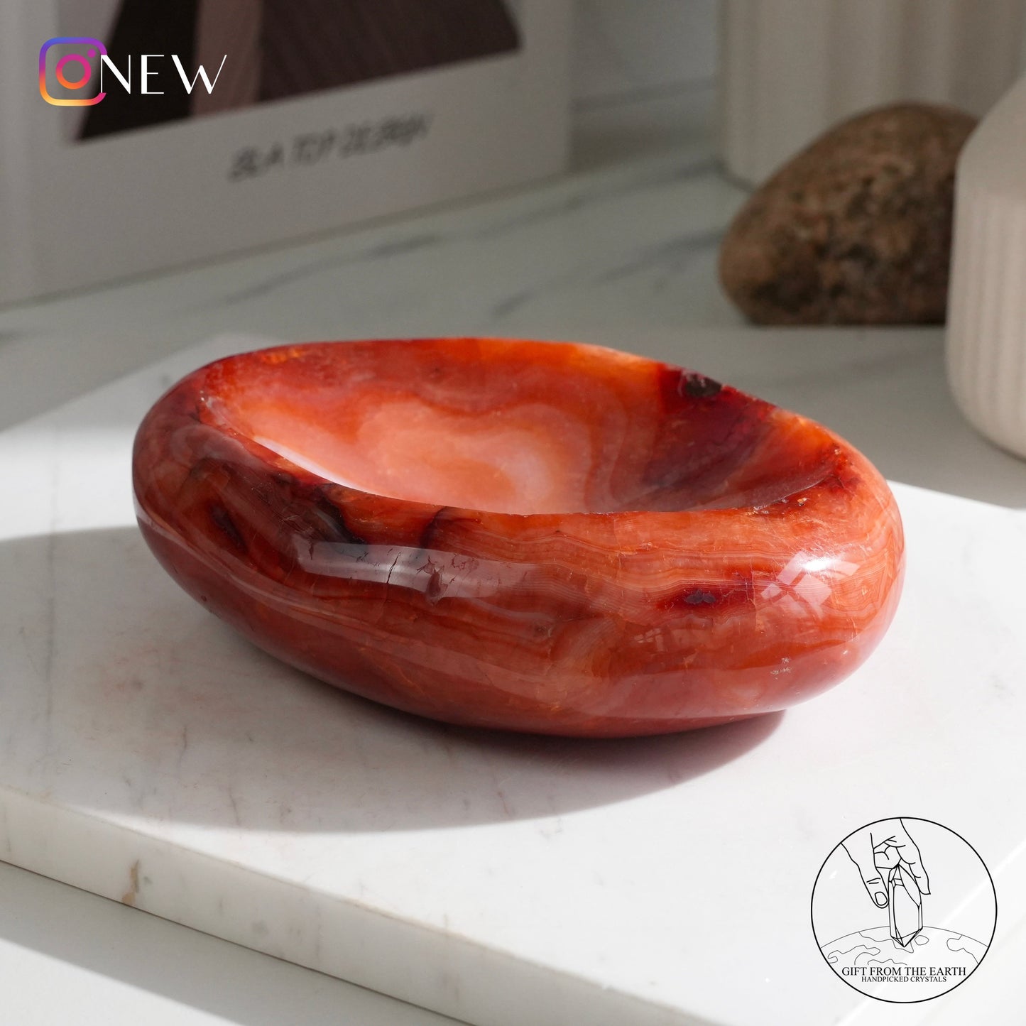 Red agate bowl