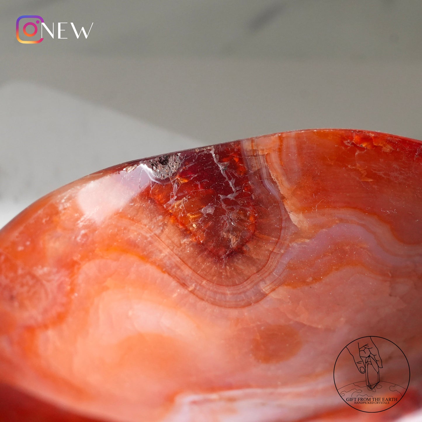 Red agate bowl