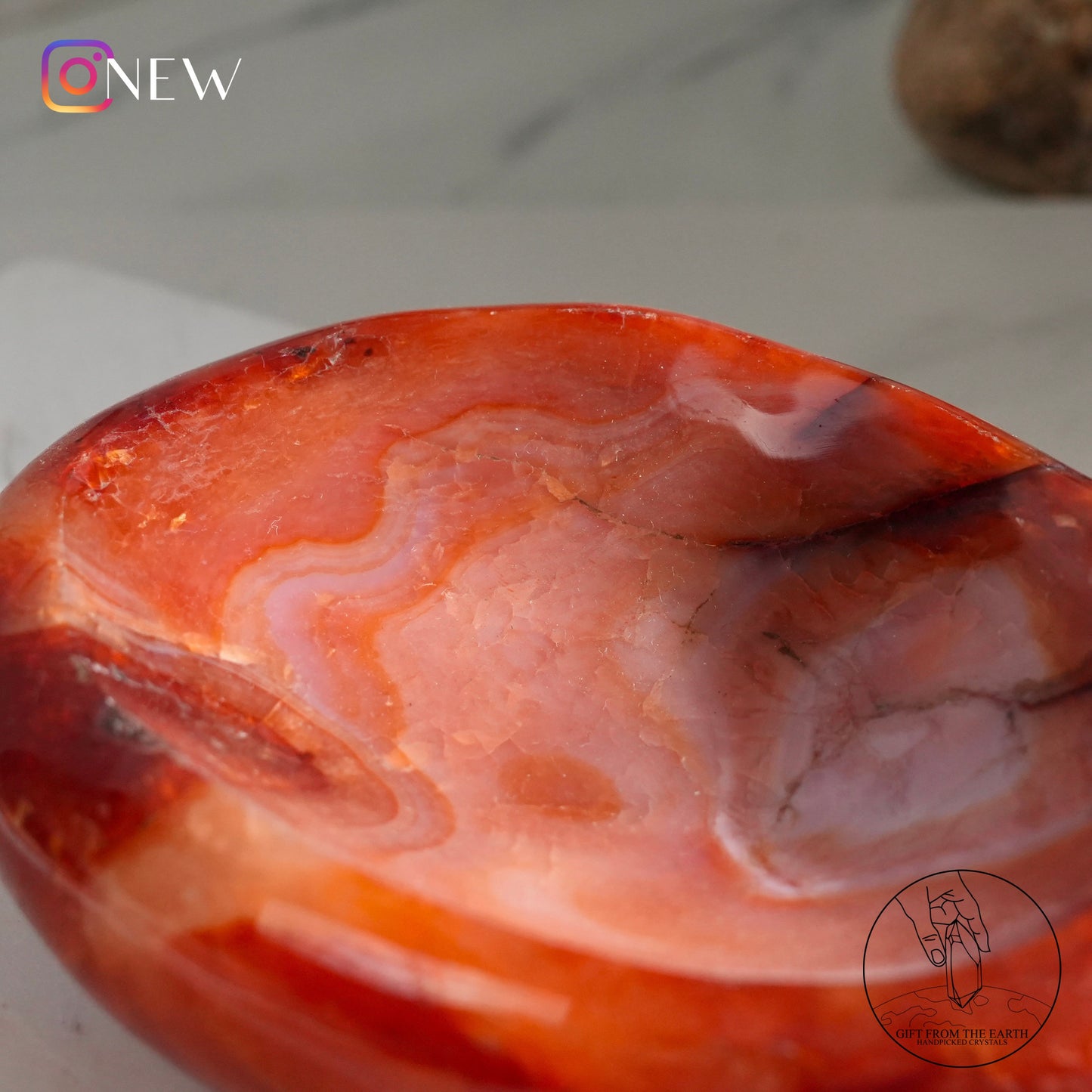 Red agate bowl