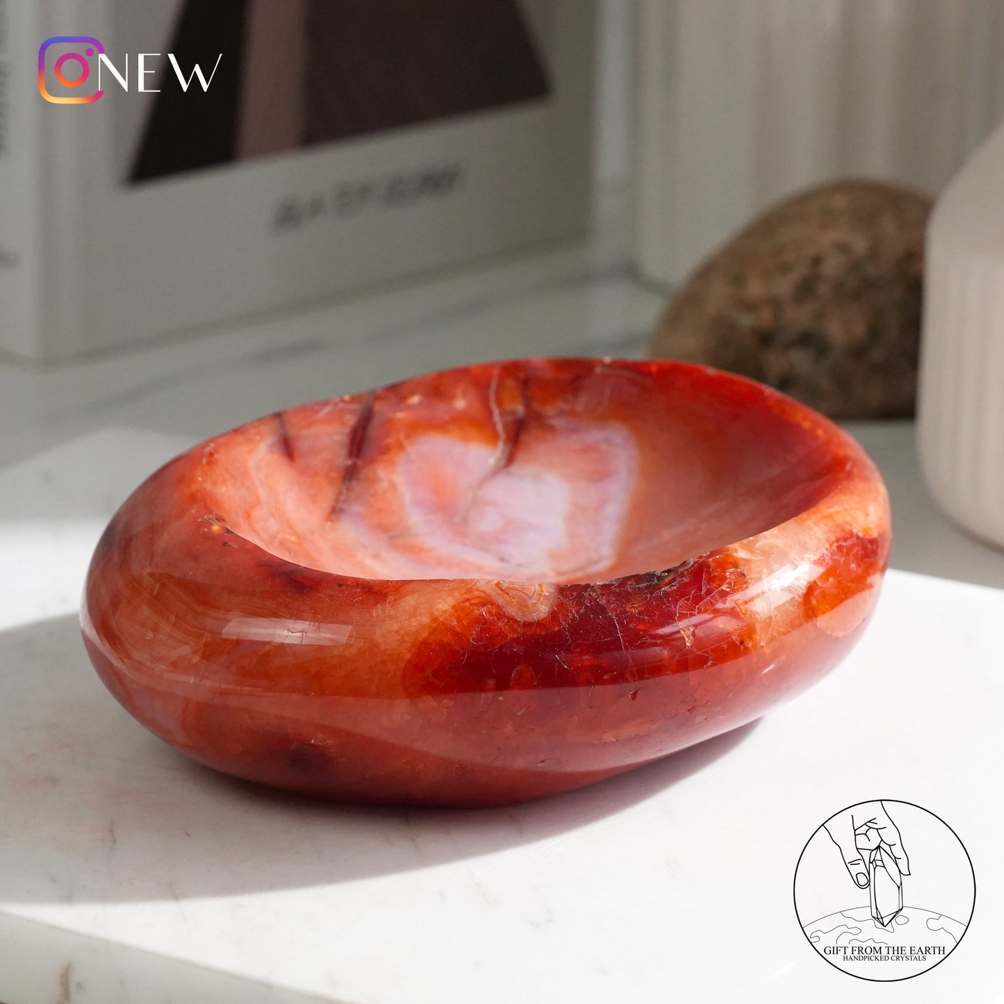 Red agate bowl