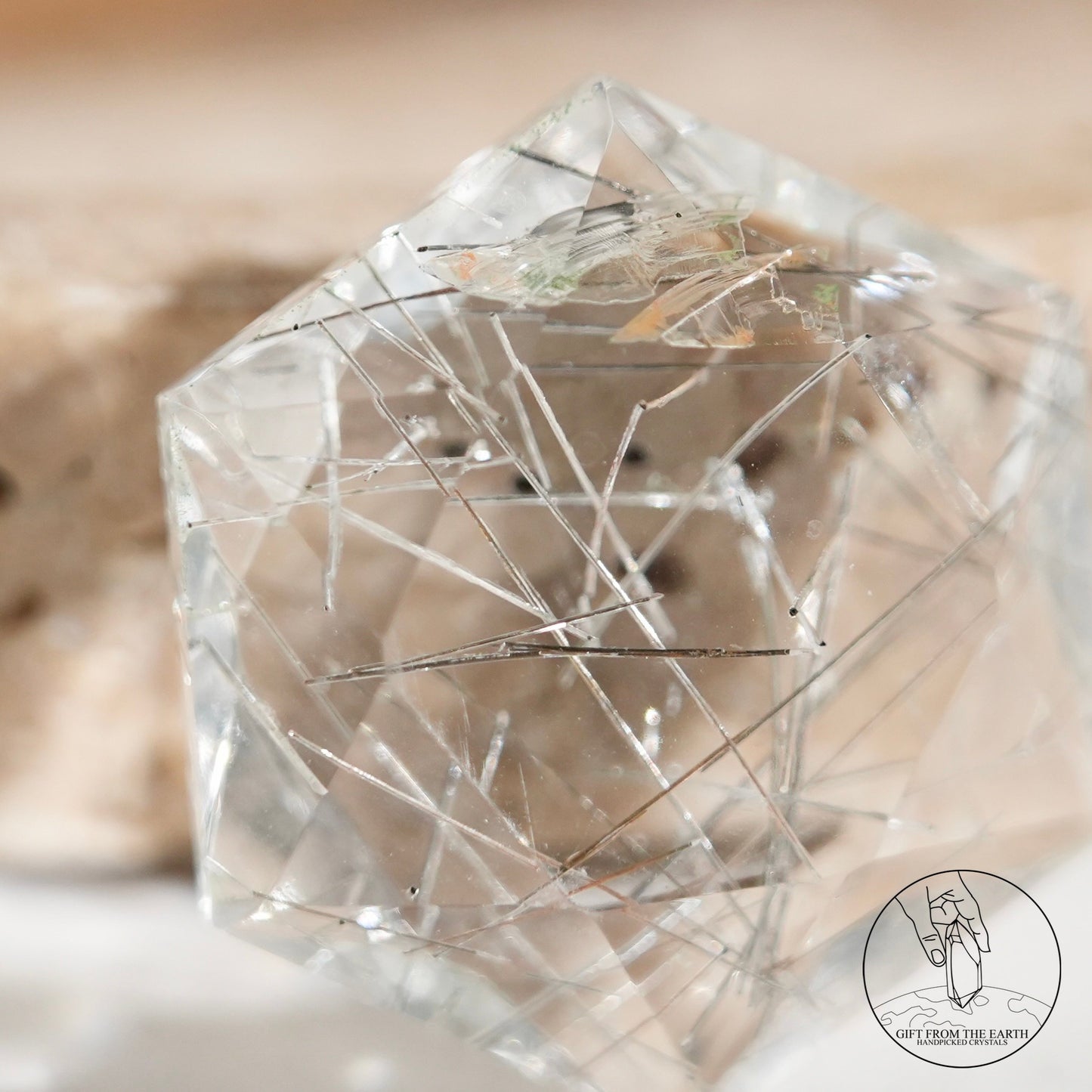 Silver rutilated quartz Starry of David