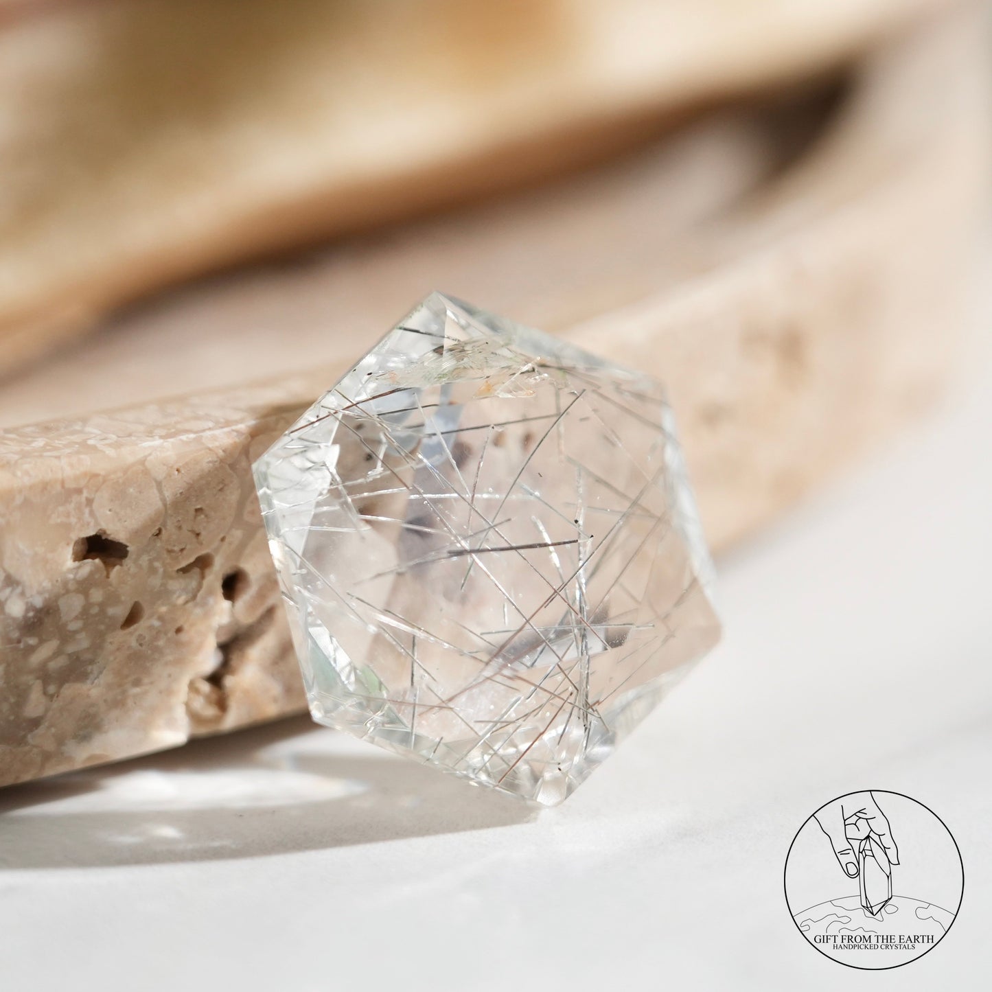 Silver rutilated quartz Starry of David