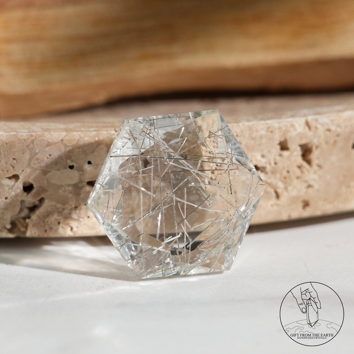 Silver rutilated quartz Starry of David