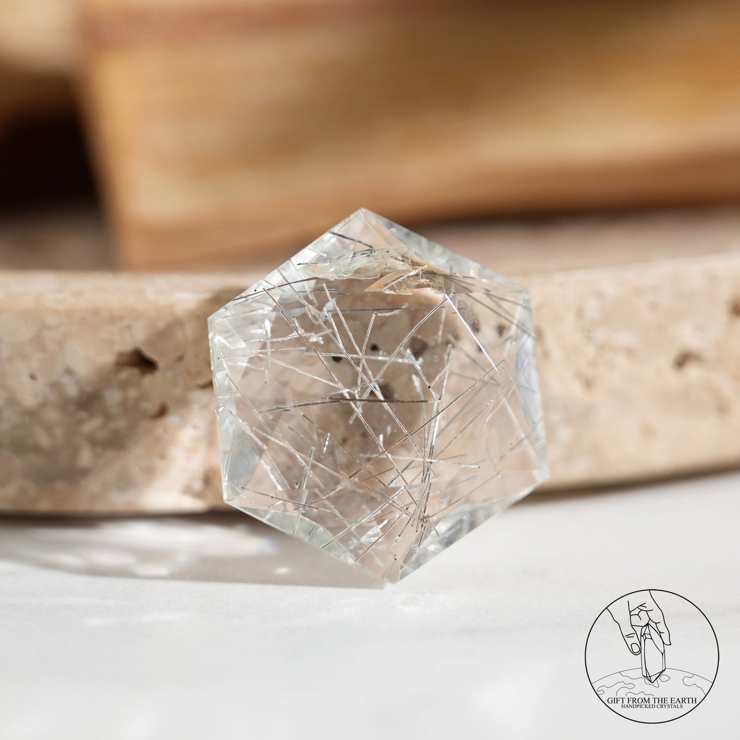 Silver rutilated quartz Starry of David