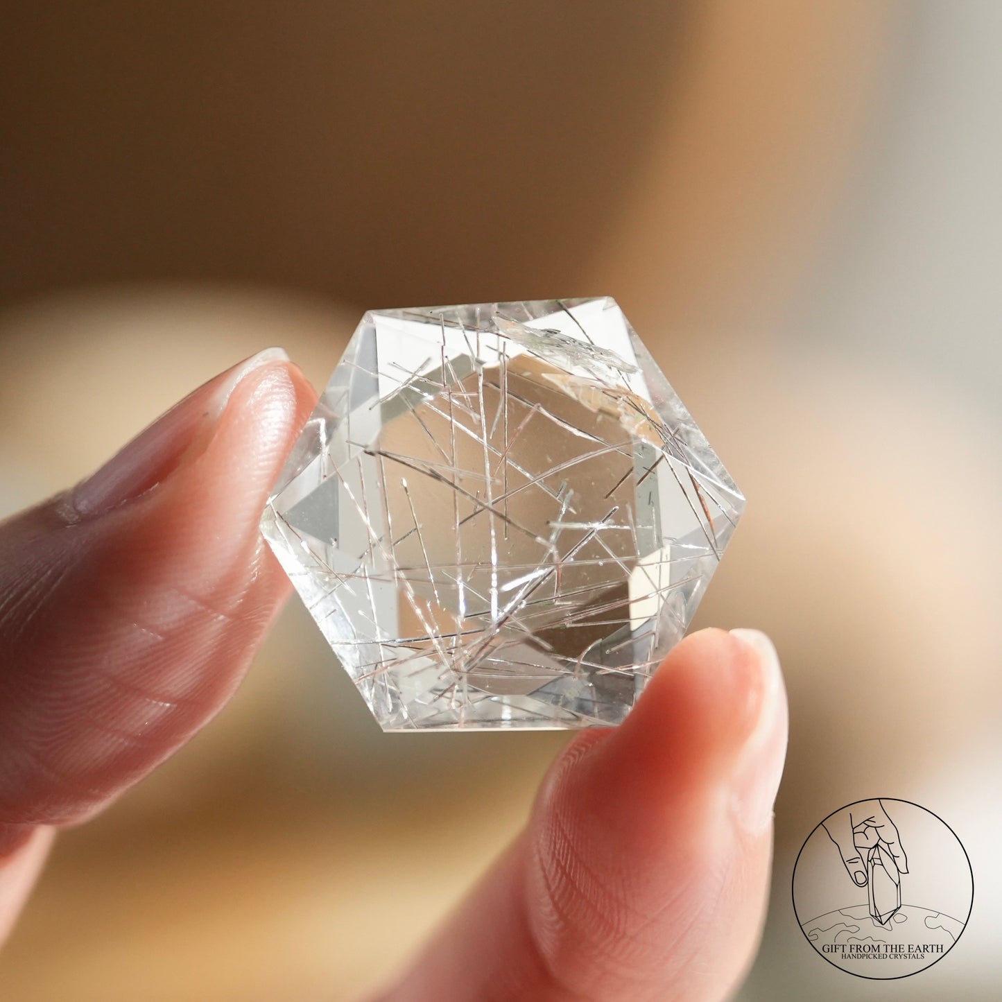 Silver rutilated quartz Starry of David