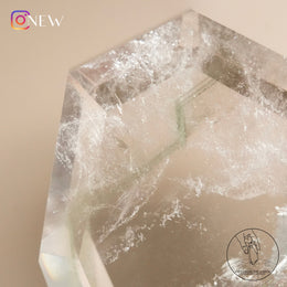 白水晶心綠幽靈共生