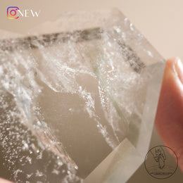 白水晶心綠幽靈共生