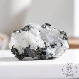 Moonstone Raw Stone Black Tourmalinewith