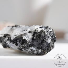 Moonstone Raw Stone Black Tourmalinewith