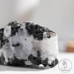 Moonstone Raw Stone Black Tourmalinewith