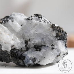 Moonstone Raw Stone Black Tourmalinewith